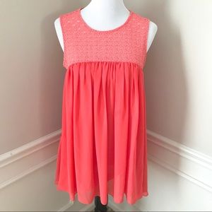 SOLD Ciel  USA Coral Sleeveless Blouse Size Medium